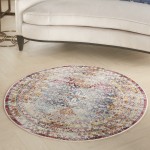 Nourison Vintage Kashan VKA09 Area Rug, Multicolor, 4' x Round