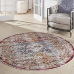 Nourison Vintage Kashan VKA09 Area Rug, Multicolor, 6' x Round