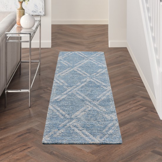 Nourison Venosa VSN01 Runner Rug, Blue/Ivory, 2'3" x 7'6"