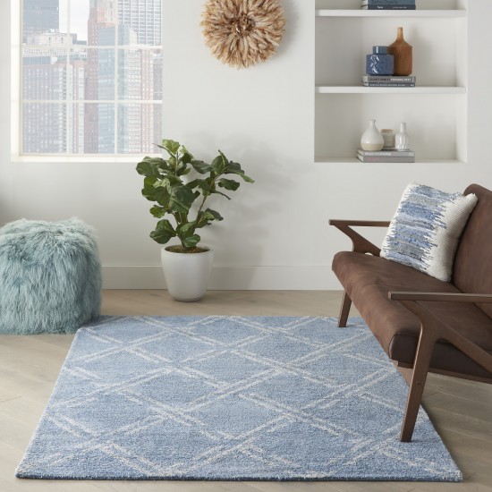 Nourison Venosa VSN01 Area Rug, Blue/Ivory, 3'9" x 5'9"