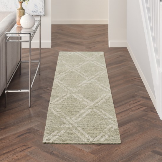 Nourison Venosa VSN01 Runner Rug, Green/Ivory, 2'3" x 7'6"