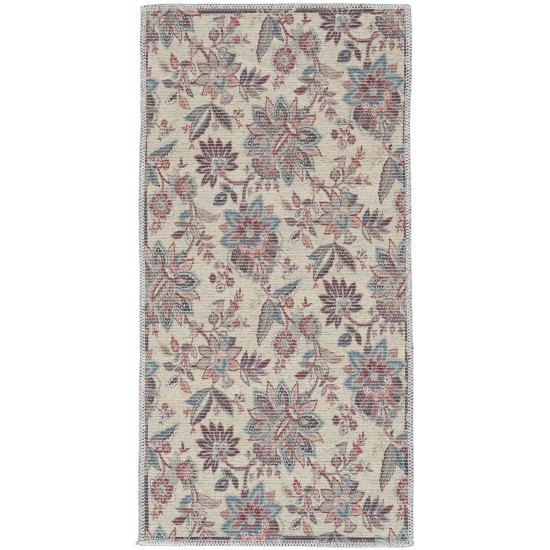 Waverly Washables Collection WAW01 Area Rug, Beige, 2' x 3'9"