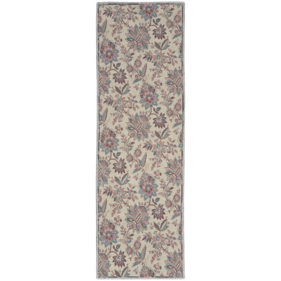 Waverly Washables Collection WAW01 Runner Rug, Beige, 2' x 6'