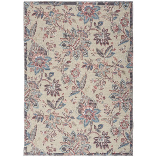 Waverly Washables Collection WAW01 Area Rug, Beige, 4' x 6'