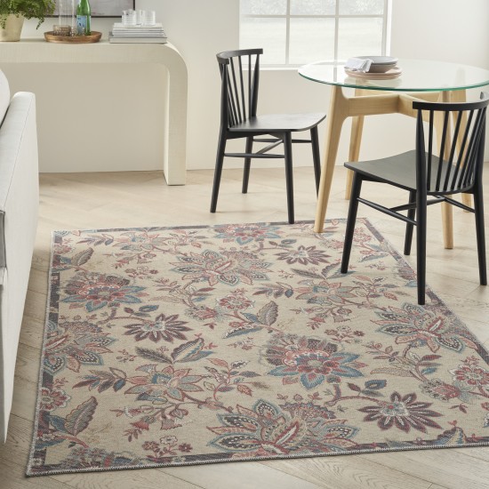 Waverly Washables Collection WAW01 Area Rug, Beige, 4' x 6'