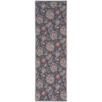 Waverly Washables Collection WAW01 Runner Rug, Charcoal, 2' x 6'