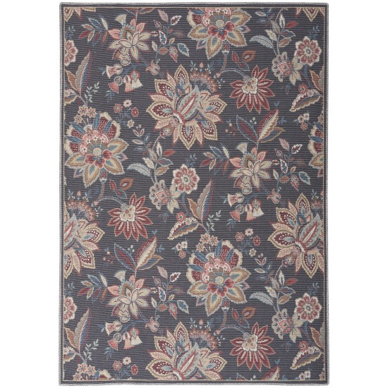 Waverly Washables Collection WAW01 Area Rug, Charcoal, 4' x 6'