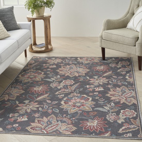 Waverly Washables Collection WAW01 Area Rug, Charcoal, 4' x 6'