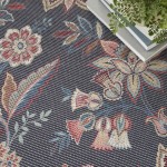 Waverly Washables Collection WAW01 Area Rug, Charcoal, 5'3" x 7'3"