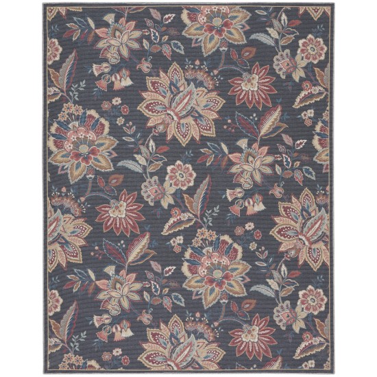 Waverly Washables Collection WAW01 Area Rug, Charcoal, 7'10" x 9'10"