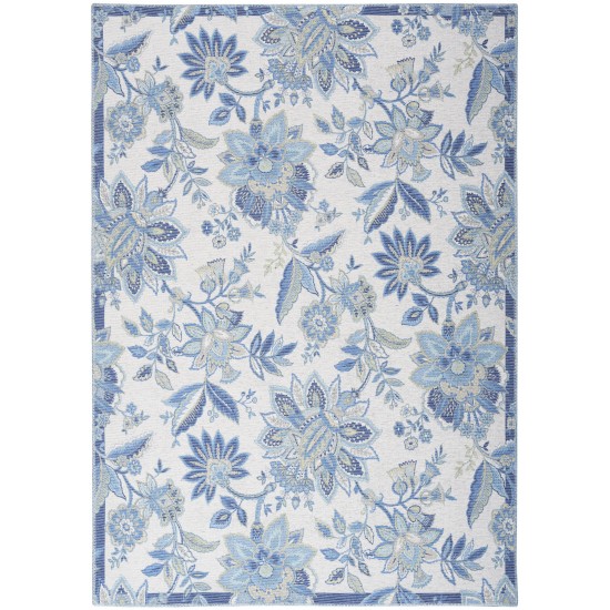 Waverly Washables Collection WAW01 Area Rug, Ivory/Blue, 4' x 6'