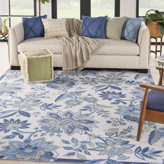 Waverly Washables Collection WAW01 Area Rug, Ivory/Blue, 7'10" x 9'10"