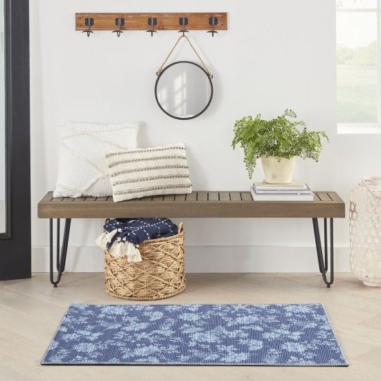 Waverly Washables Collection WAW02 Area Rug, Blue, 2' x 3'9"