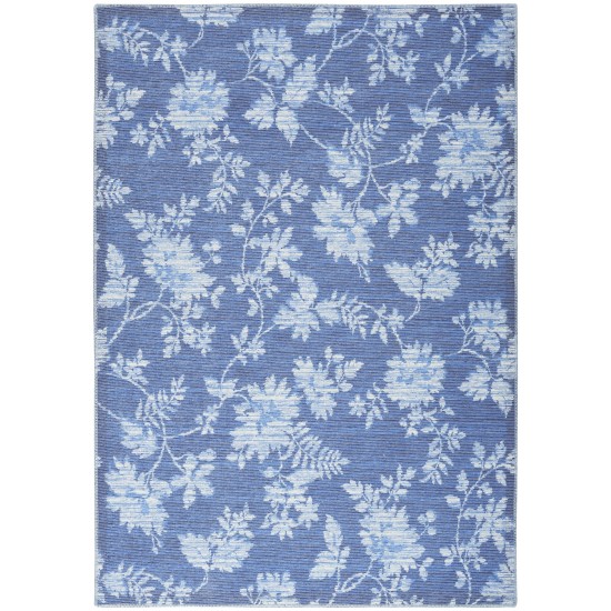 Waverly Washables Collection WAW02 Area Rug, Blue, 4' x 6'