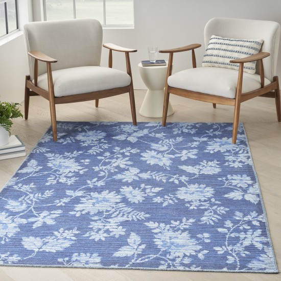 Waverly Washables Collection WAW02 Area Rug, Blue, 4' x 6'