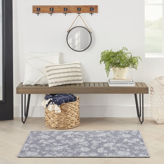 Waverly Washables Collection WAW02 Area Rug, Grey, 2' x 3'9"