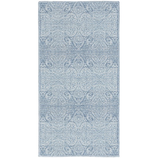 Waverly Washables Collection WAW03 Area Rug, Aqua, 2' x 3'9"