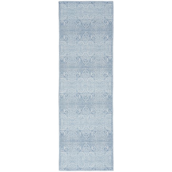 Waverly Washables Collection WAW03 Runner Rug, Aqua, 2' x 6'