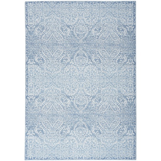 Waverly Washables Collection WAW03 Area Rug, Aqua, 4' x 6'