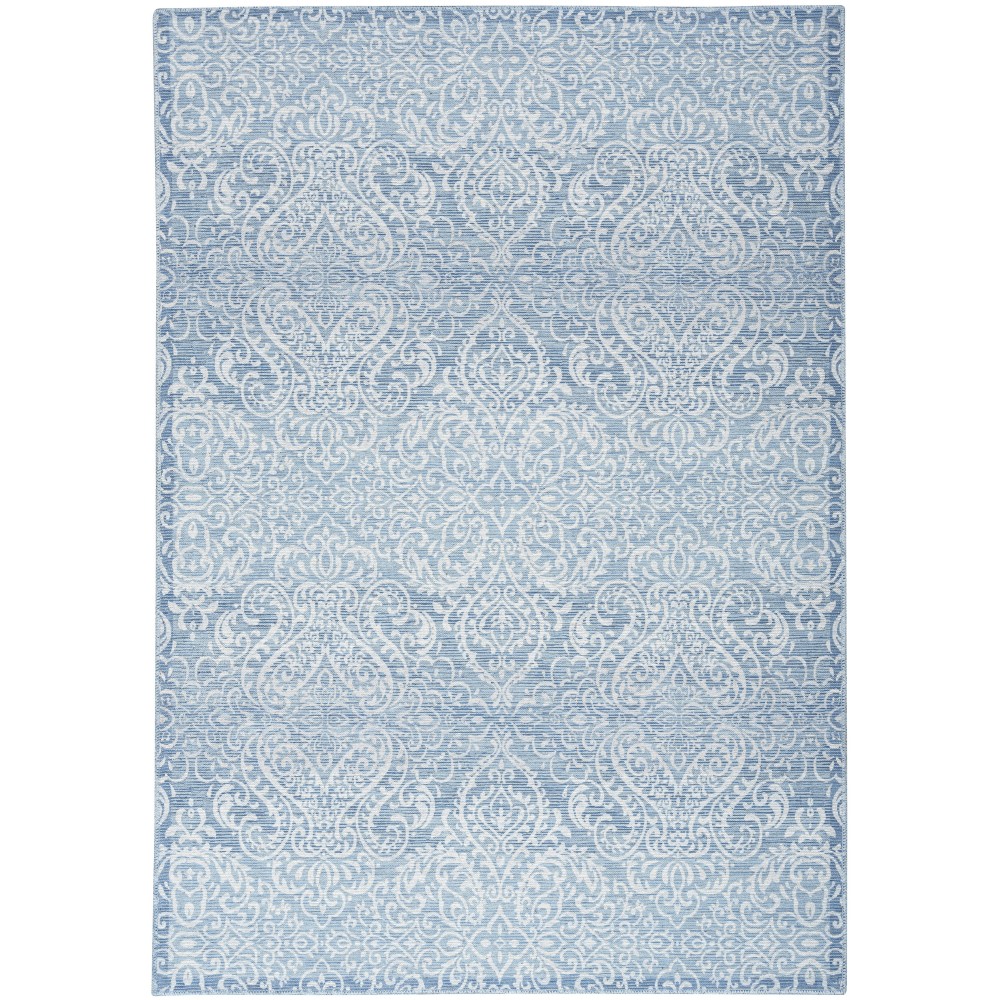 Waverly Washables Collection WAW03 Area Rug, Aqua, 5'3" x 7'3"