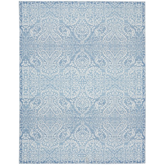 Waverly Washables Collection WAW03 Area Rug, Aqua, 7'10" x 9'10"