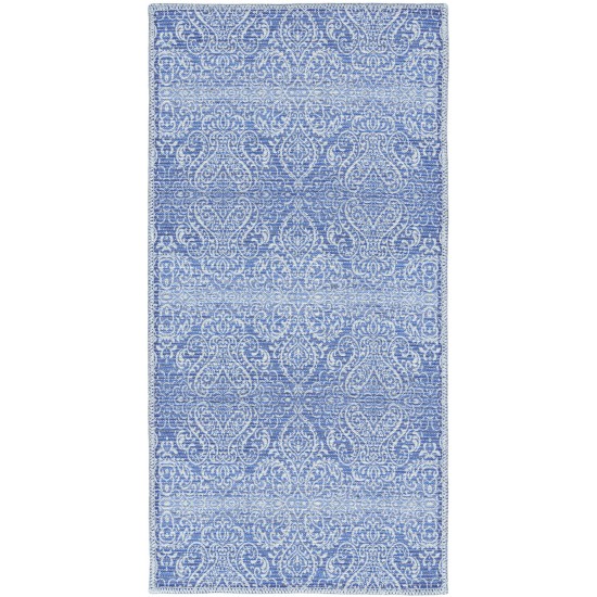 Waverly Washables Collection WAW03 Area Rug, Blue, 2' x 3'9"