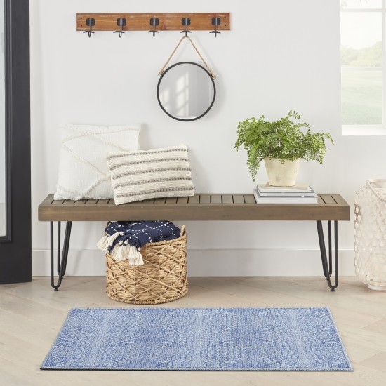 Waverly Washables Collection WAW03 Area Rug, Blue, 2' x 3'9"