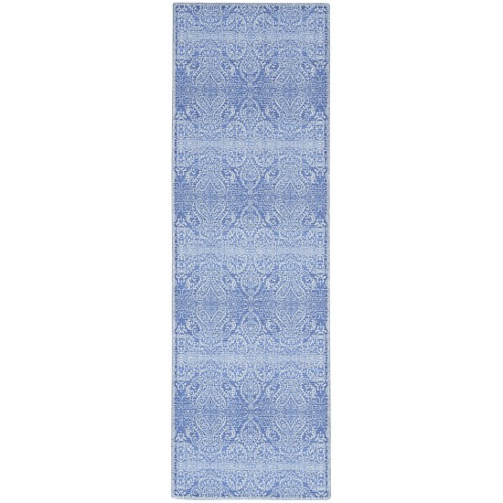 Waverly Washables Collection WAW03 Runner Rug, Blue, 2' x 6'