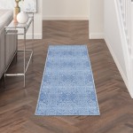 Waverly Washables Collection WAW03 Runner Rug, Blue, 2' x 6'