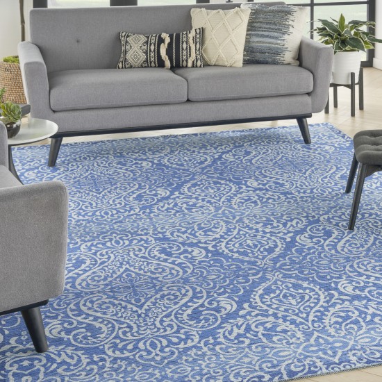 Waverly Washables Collection WAW03 Area Rug, Blue, 7'10" x 9'10"