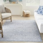 Waverly Washables Collection WAW03 Area Rug, Slate, 4' x 6'