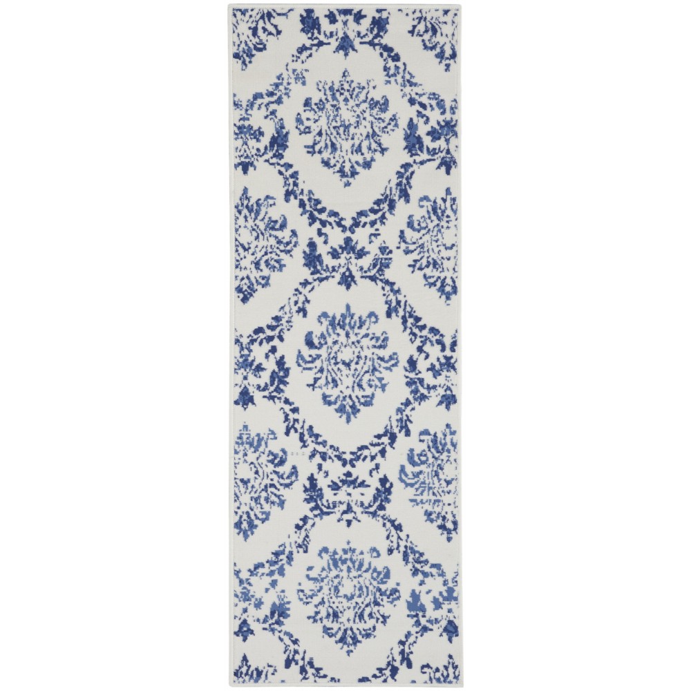 Nourison Whimsicle WHS01 Runner Rug, Ivory/Navy, 2' x 6'