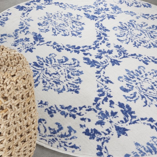 Nourison Whimsicle WHS01 Area Rug, Ivory/Navy, 5' x Round