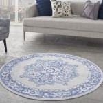 Nourison Whimsicle WHS03 Area Rug, Grey/Blue, 5' x Round