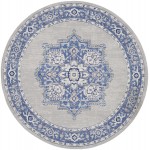 Nourison Whimsicle WHS03 Area Rug, Grey/Blue, 8' x Round