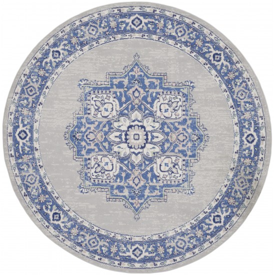 Nourison Whimsicle WHS03 Area Rug, Grey/Blue, 8' x Round