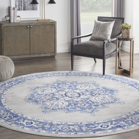 Nourison Whimsicle WHS03 Area Rug, Grey/Blue, 8' x Round