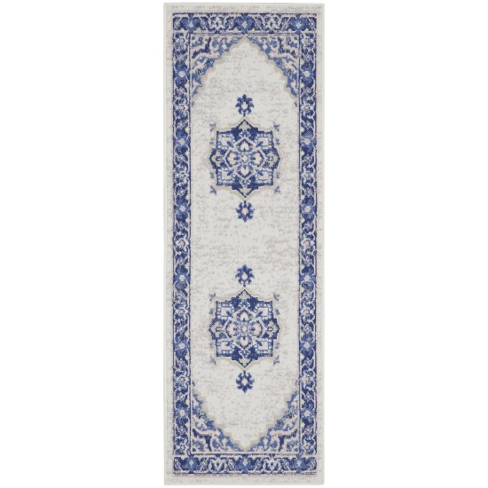 Nourison Whimsicle WHS03 Runner Rug, Ivory/Blue, 2' x 6'