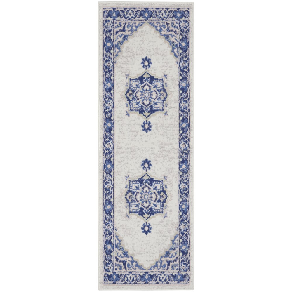 Nourison Whimsicle WHS03 Runner Rug, Ivory/Blue, 2' x 6'