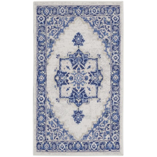 Nourison Whimsicle WHS03 Area Rug, Ivory/Blue, 3' x 5'