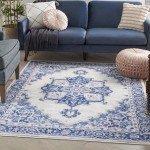 Nourison Whimsicle WHS03 Area Rug, Ivory/Blue, 5' x 7'