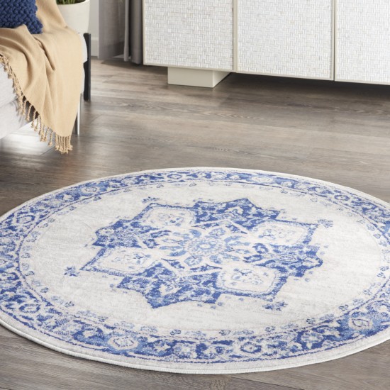 Nourison Whimsicle WHS03 Area Rug, Ivory/Blue, 5' x Round