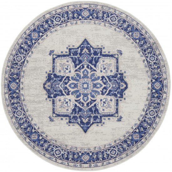 Nourison Whimsicle WHS03 Area Rug, Ivory/Blue, 8' x Round