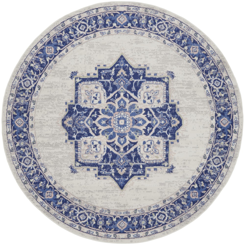 Nourison Whimsicle WHS03 Area Rug, Ivory/Blue, 8' x Round Nourison Whimsicle WHS03 Area Rug, Ivory/Blue, 8' x Round