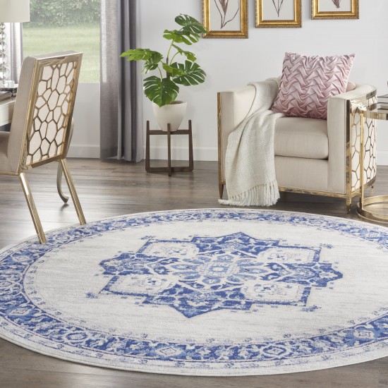 Nourison Whimsicle WHS03 Area Rug, Ivory/Blue, 8' x Round