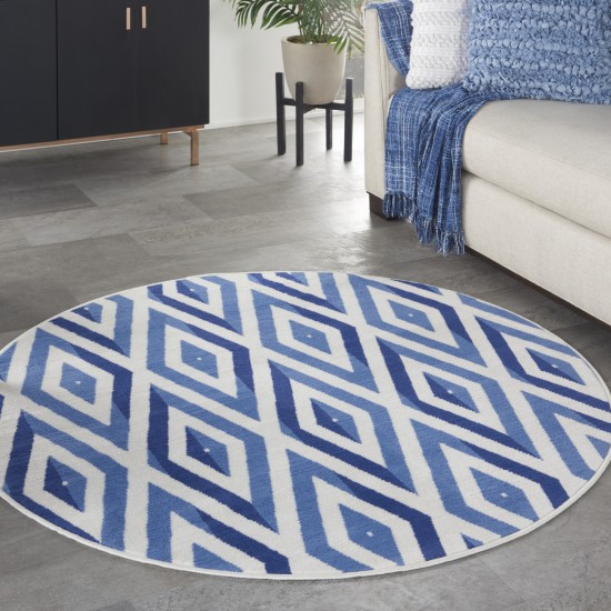 Nourison Whimsicle WHS04 Area Rug, Ivory/Blue, 5' x Round