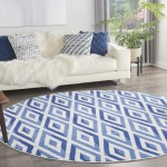Nourison Whimsicle WHS04 Area Rug, Ivory/Blue, 8' x Round