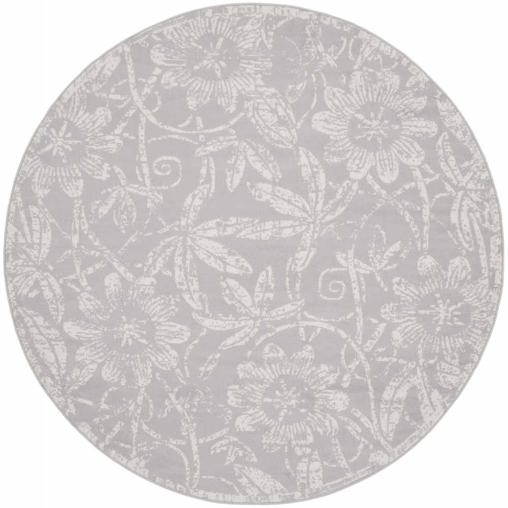 Nourison Whimsicle WHS05 Area Rug, Grey, 5' x Round