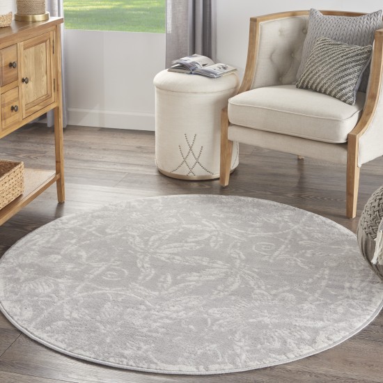 Nourison Whimsicle WHS05 Area Rug, Grey, 5' x Round