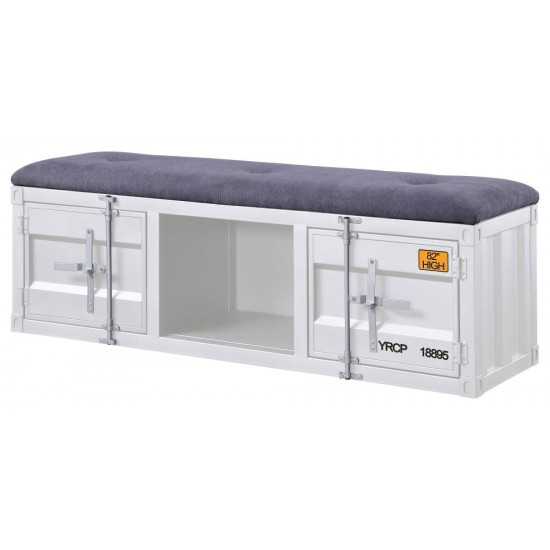 ACME Cargo Bench (Storage), Gray Fabric & White